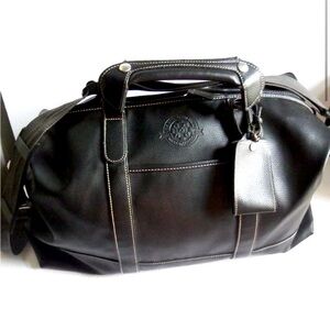 Barrington US Open Centennial Tennis Black Leather Duffle Bag NWOT
